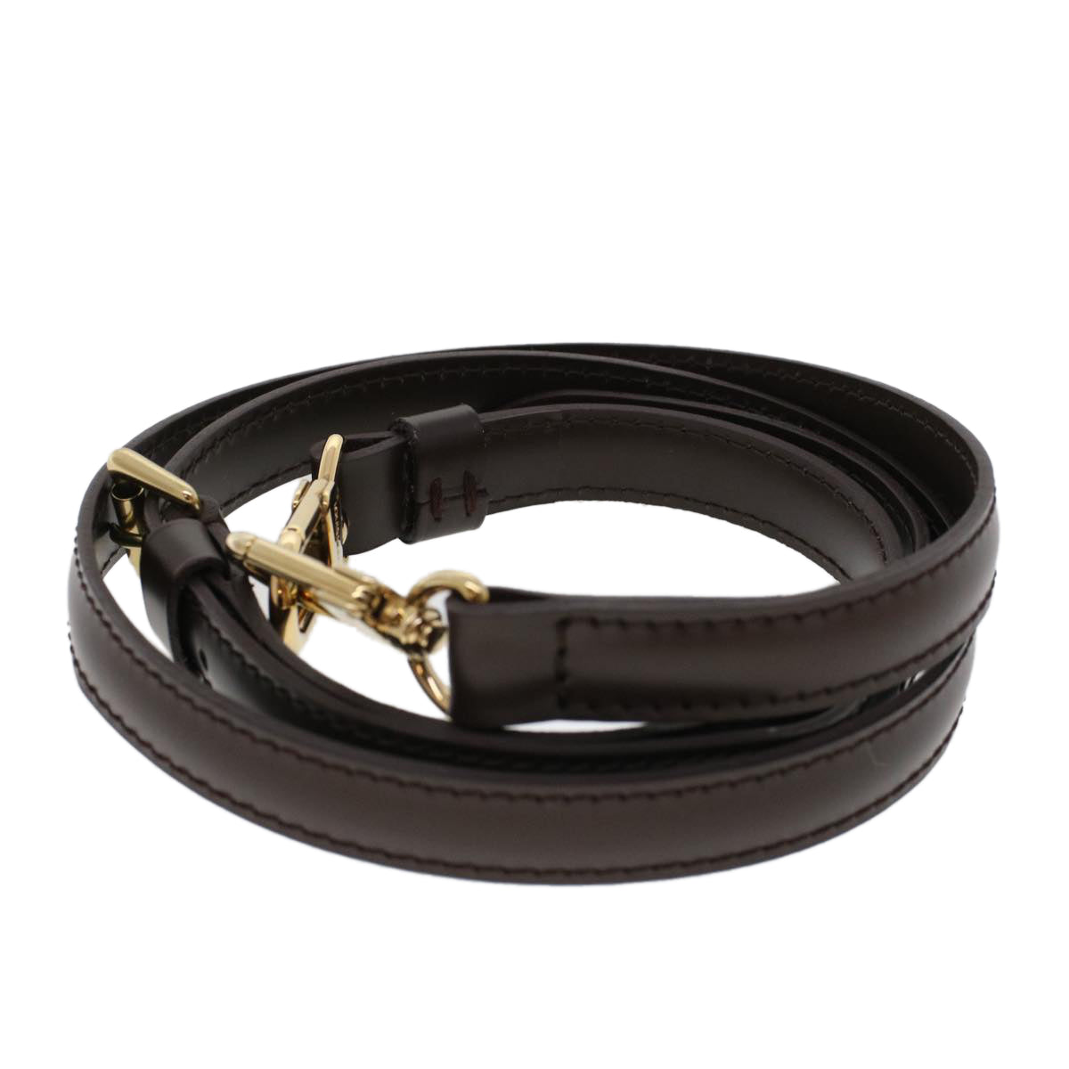 LOUIS VUITTON Damier Ebene Adjustable Shoulder Strap Leather am4515