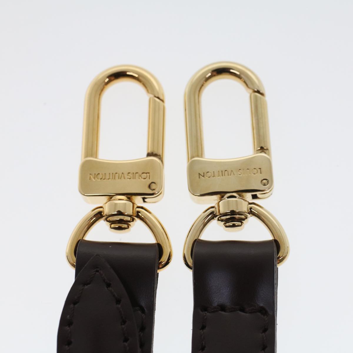 LOUIS VUITTON Damier Ebene Adjustable Shoulder Strap Leather am4515