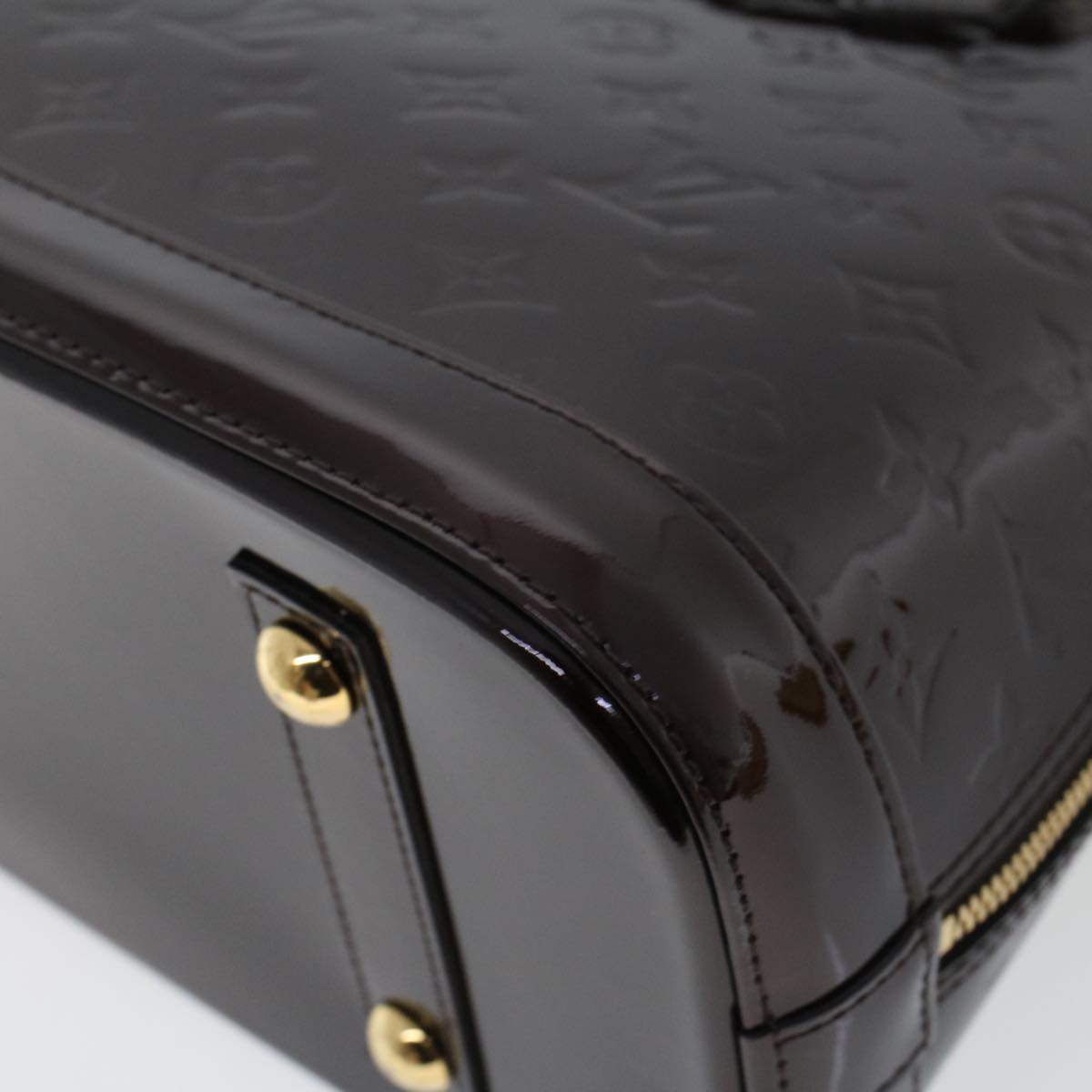 LOUIS VUITTON Monogram Vernis Alma PM Hand Bag Amarante M91611 LV am4520