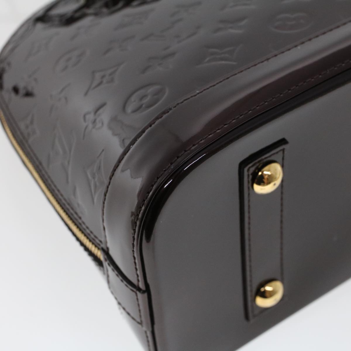 LOUIS VUITTON Monogram Vernis Alma PM Hand Bag Amarante M91611 LV am4520