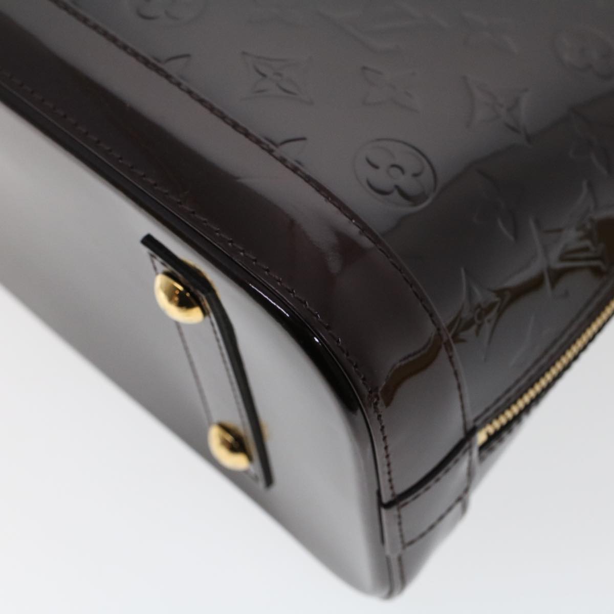 LOUIS VUITTON Monogram Vernis Alma PM Hand Bag Amarante M91611 LV am4520