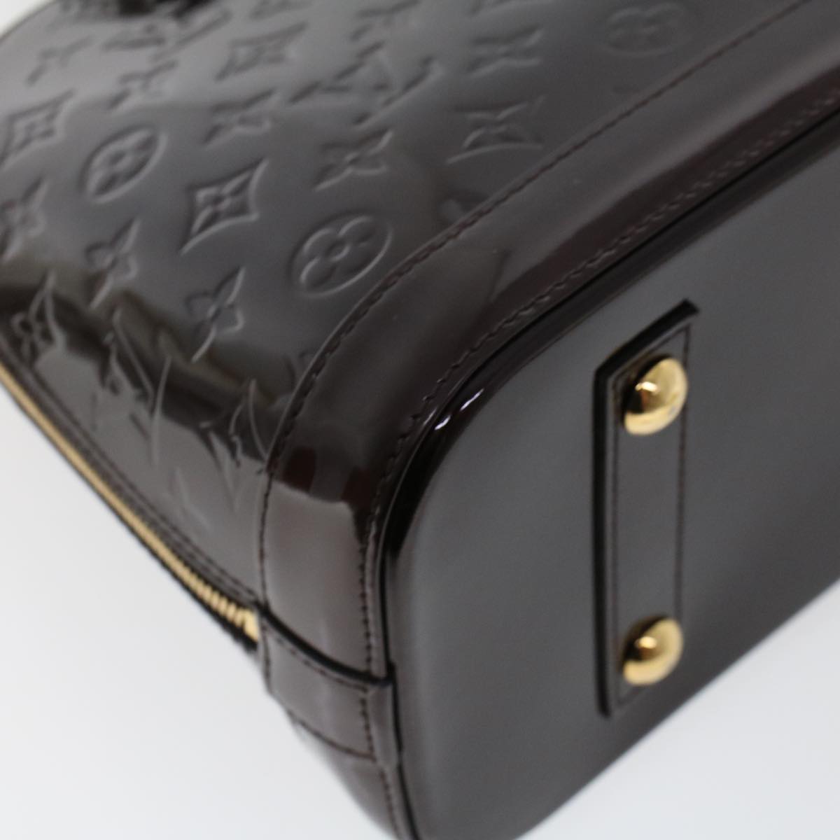 LOUIS VUITTON Monogram Vernis Alma PM Hand Bag Amarante M91611 LV am4520