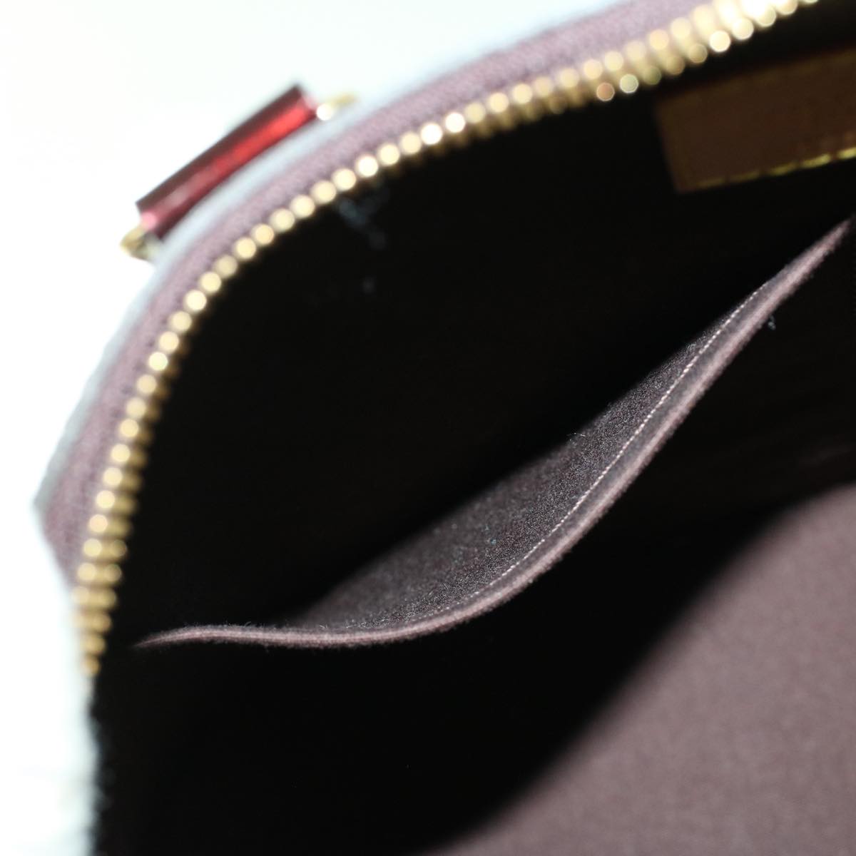 LOUIS VUITTON Monogram Vernis Alma PM Hand Bag Amarante M91611 LV am4520