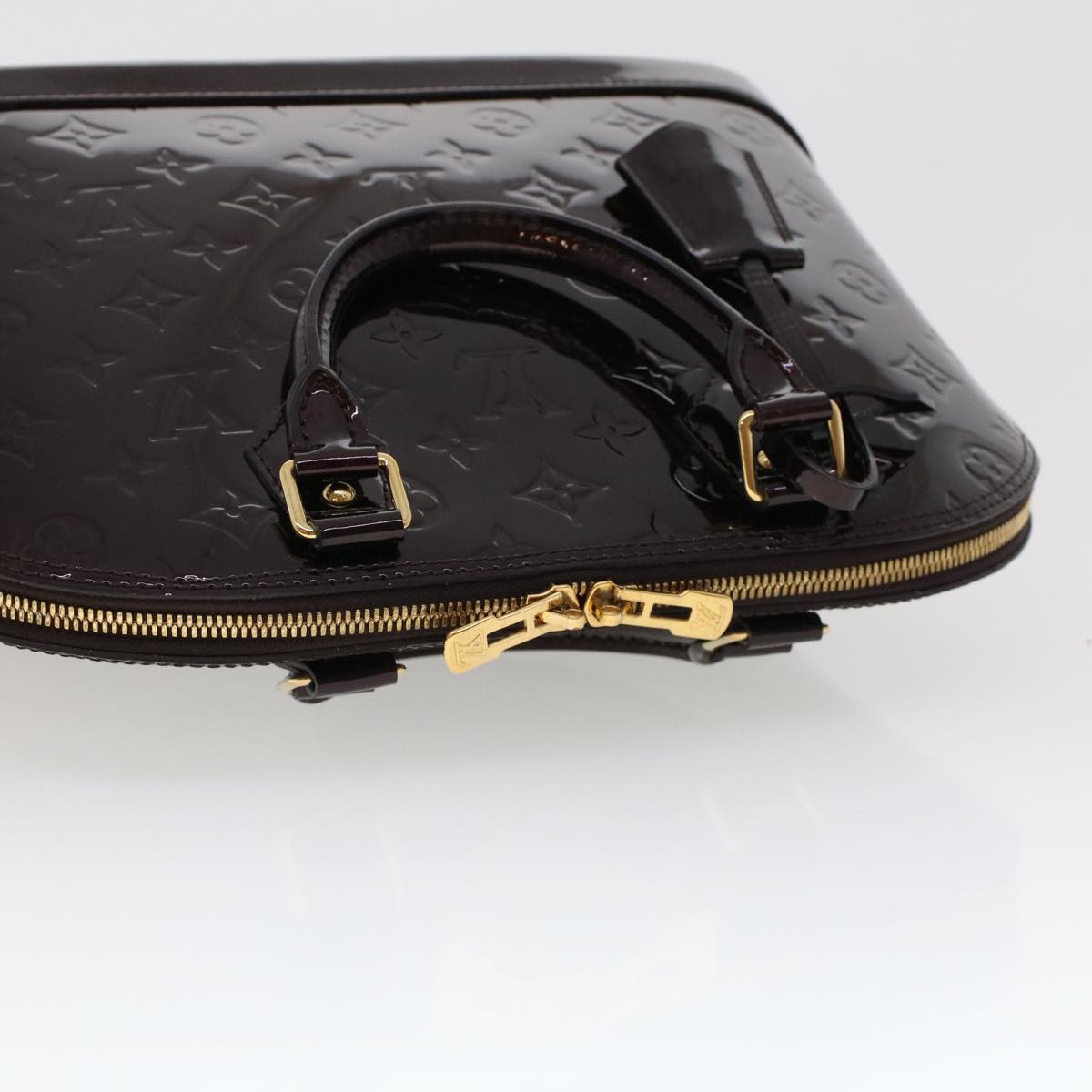 LOUIS VUITTON Monogram Vernis Alma PM Hand Bag Amarante M91611 LV am4520