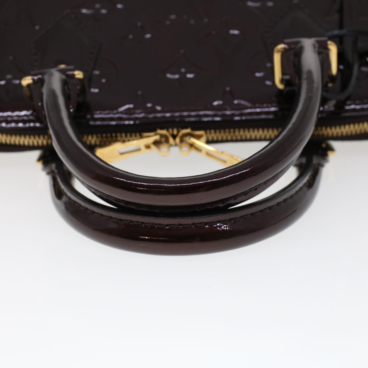 LOUIS VUITTON Monogram Vernis Alma PM Hand Bag Amarante M91611 LV am4520