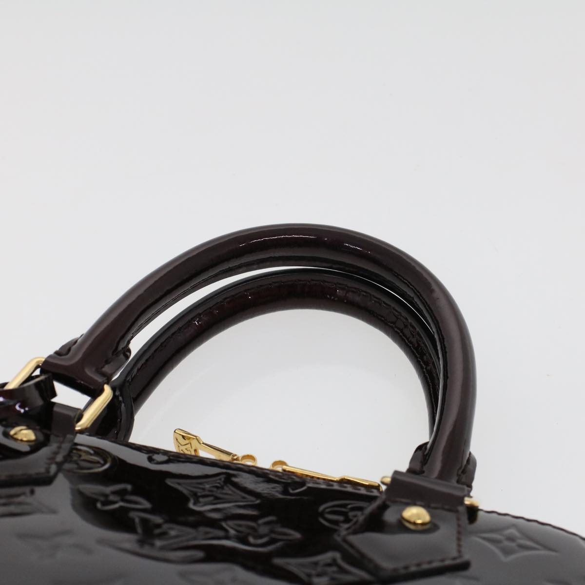 LOUIS VUITTON Monogram Vernis Alma PM Hand Bag Amarante M91611 LV am4520