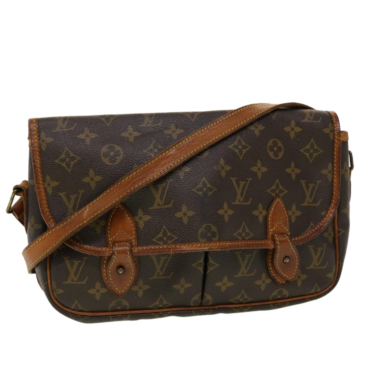 LOUIS VUITTON Monogram Gibeciere MM Shoulder Bag M42247 LV am4560