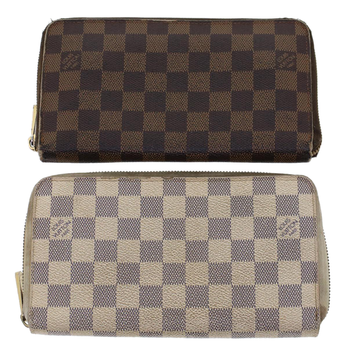 LOUIS VUITTON Damier Ebene Azur Zippy Wallet Long Wallet 2Set LV am4572