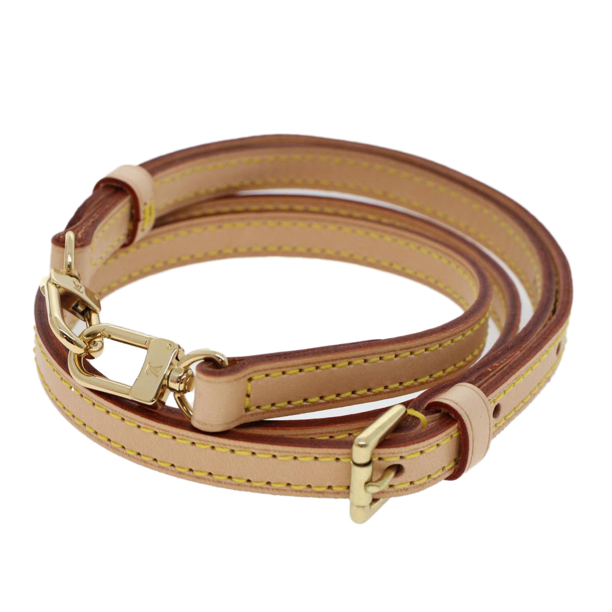 LOUIS VUITTON Shoulder Strap Leather 36.2""-43.3"" Beige LV am4614