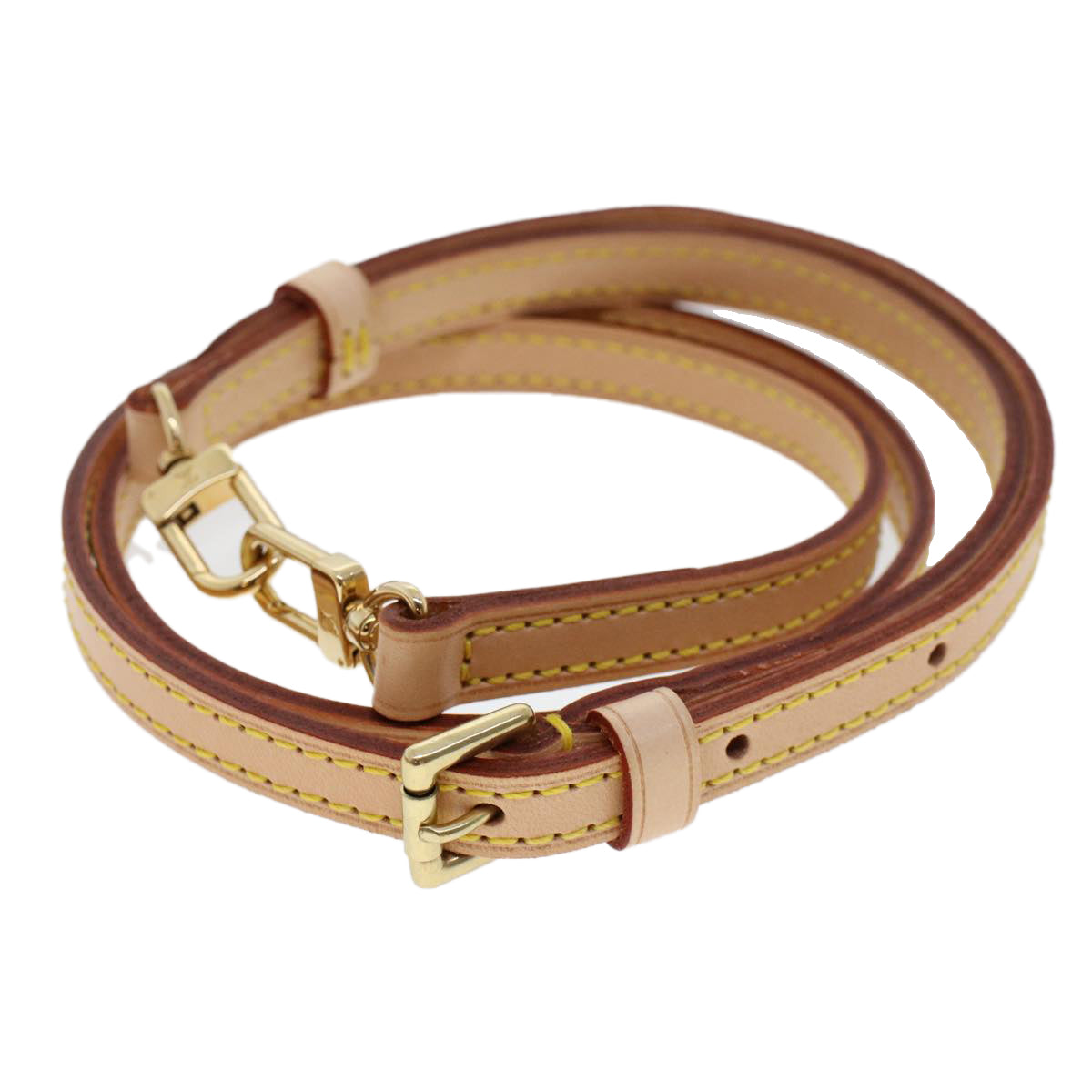 LOUIS VUITTON Shoulder Strap Leather 36.2""-43.3"" Beige LV am4614