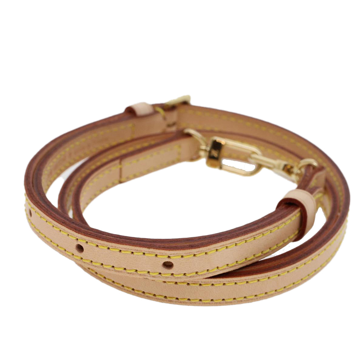 LOUIS VUITTON Shoulder Strap Leather 36.2""-43.3"" Beige LV am4614