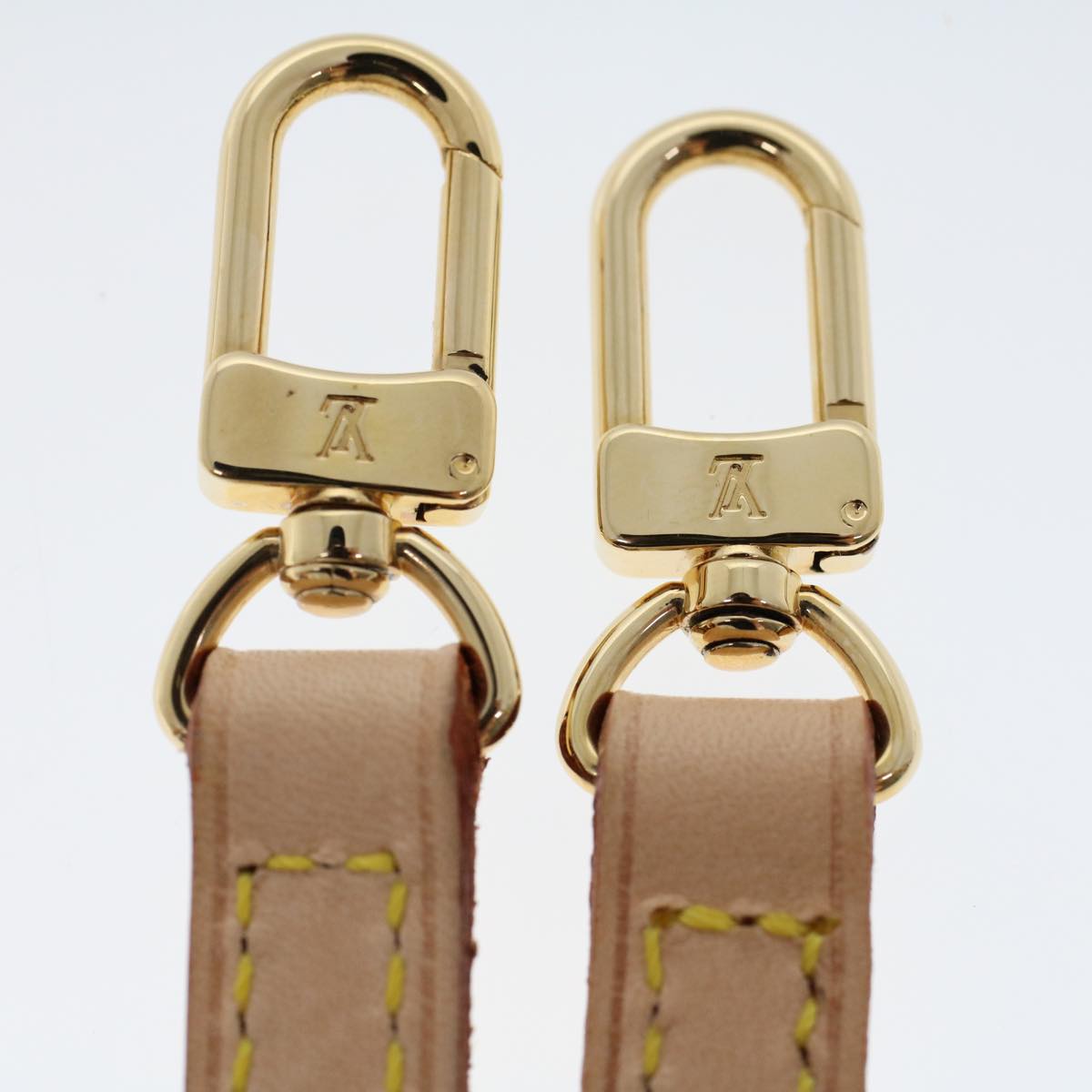 LOUIS VUITTON Shoulder Strap Leather 36.2""-43.3"" Beige LV am4614