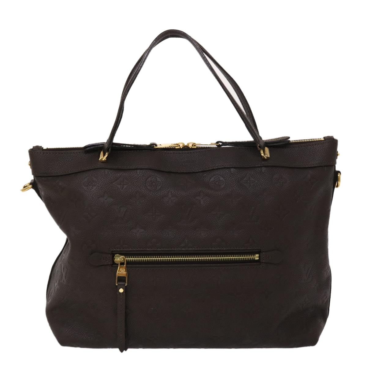LOUIS VUITTON Monogram Empreinte Bastille MM Hand Bag 2way Brown M41165 am4619