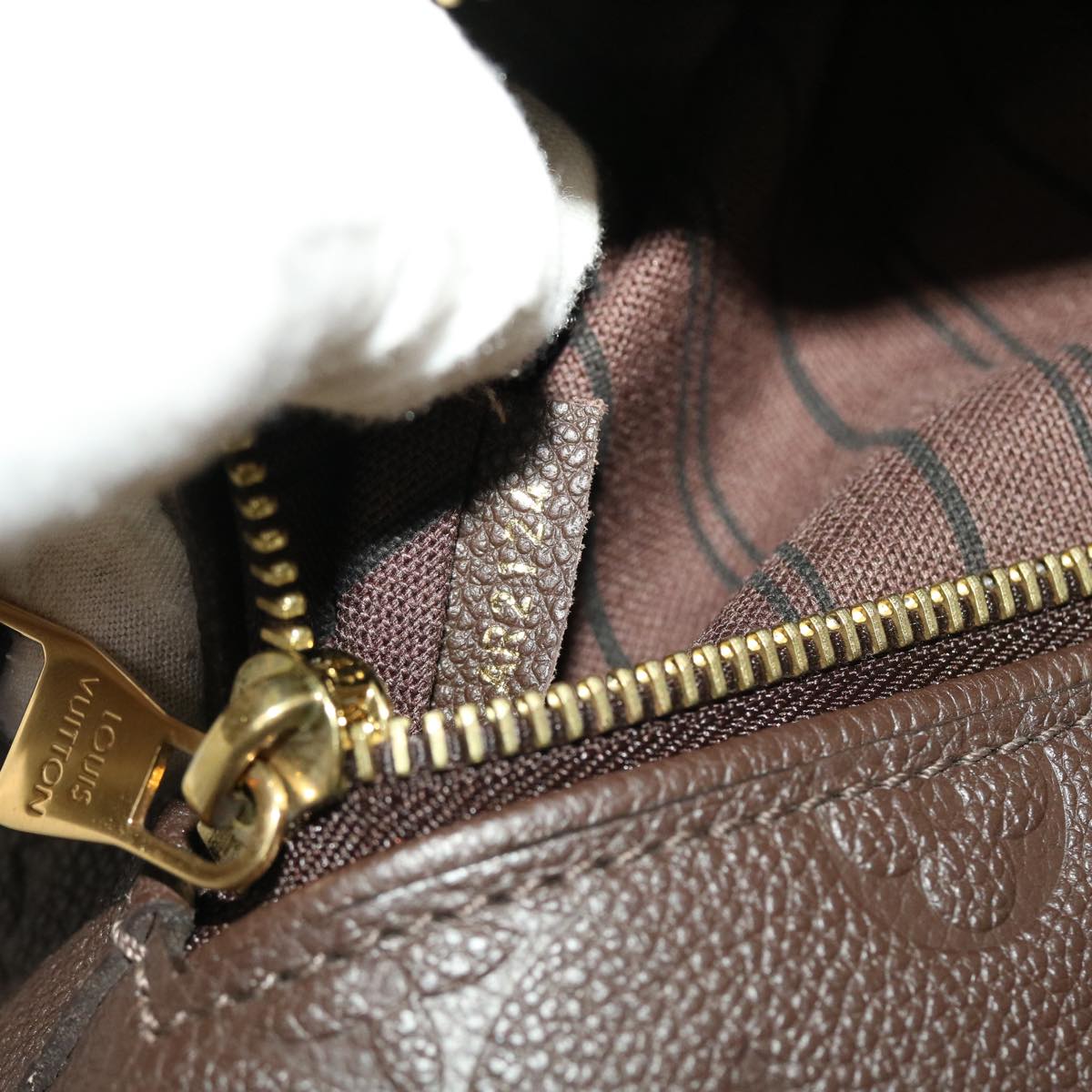 LOUIS VUITTON Monogram Empreinte Bastille MM Hand Bag 2way Brown M41165 am4619