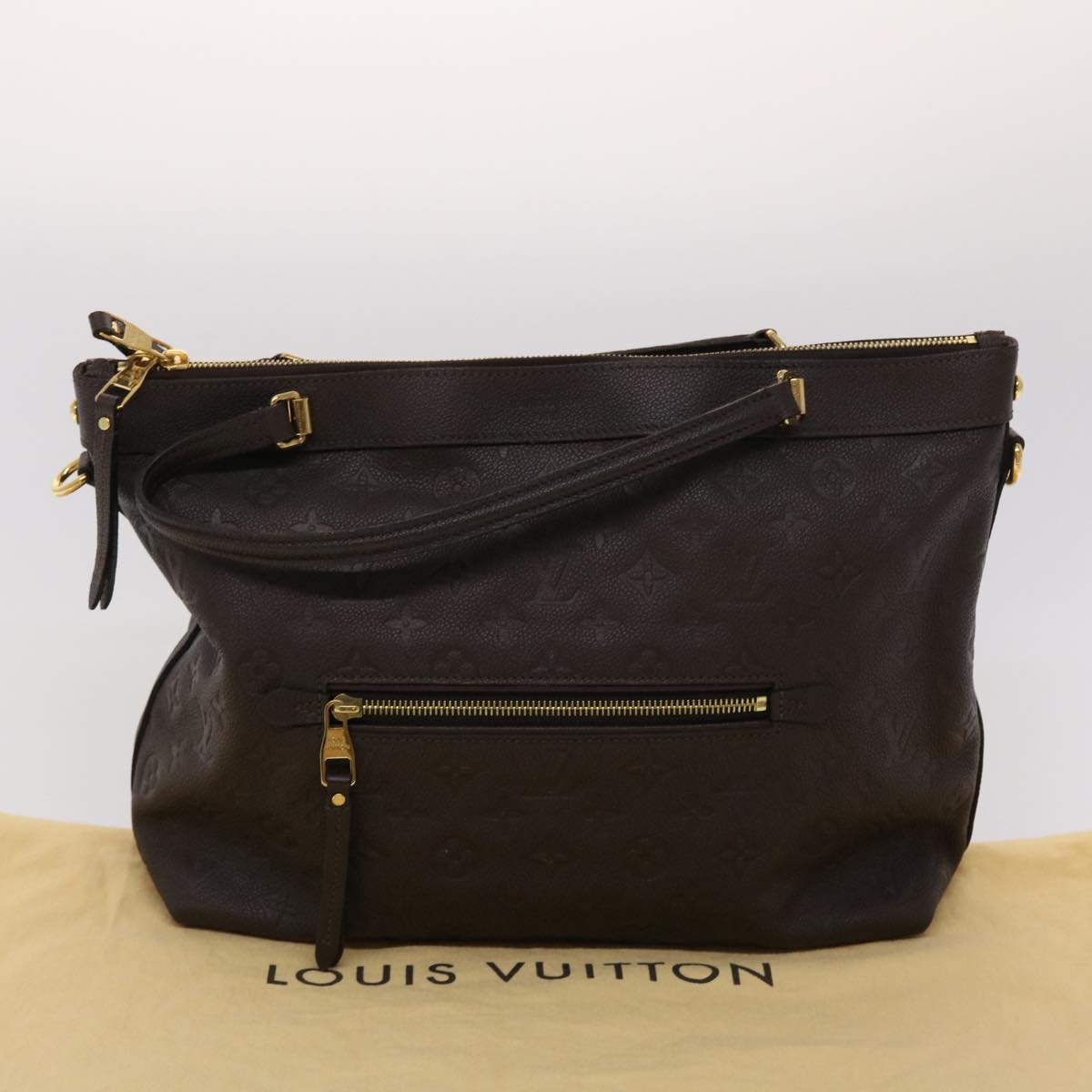 LOUIS VUITTON Monogram Empreinte Bastille MM Hand Bag 2way Brown M41165 am4619