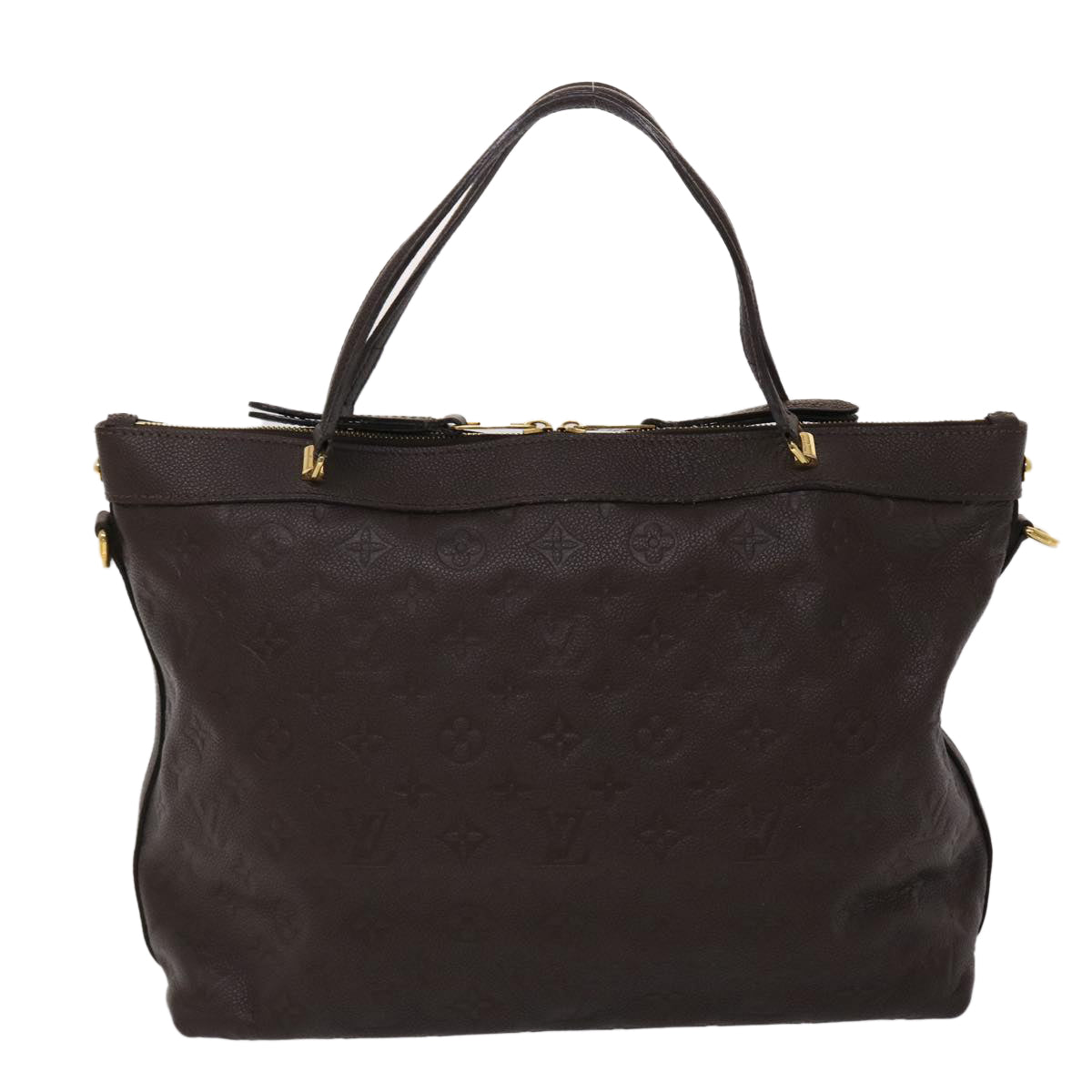 LOUIS VUITTON Monogram Empreinte Bastille MM Hand Bag 2way Brown M41165 am4619