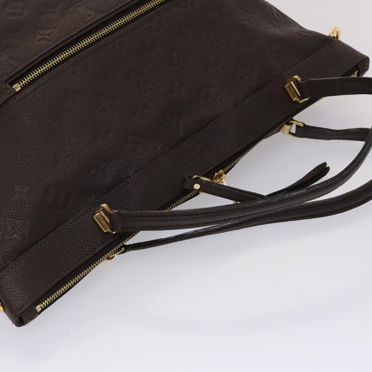 LOUIS VUITTON Monogram Empreinte Bastille MM Hand Bag 2way Brown M41165 am4619
