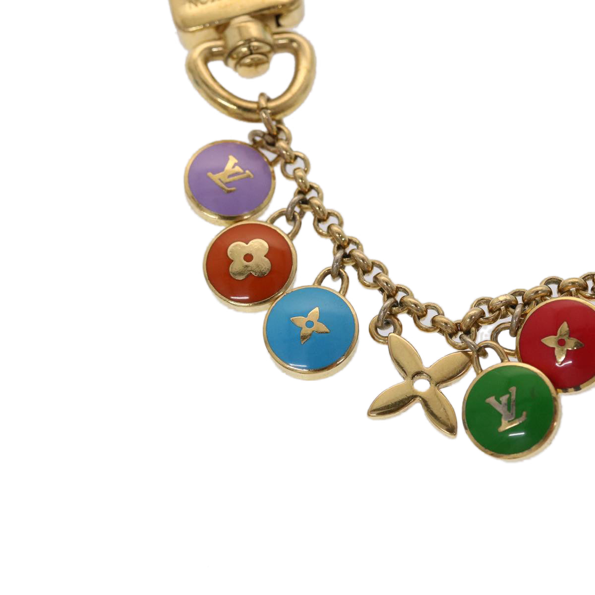 LOUIS VUITTON Monogram Porte Cles Chainne Pastilles Charm M65380 LV am4655