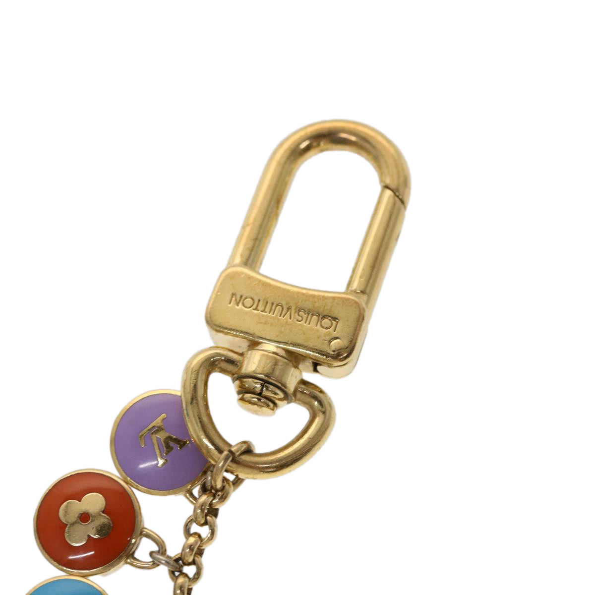 LOUIS VUITTON Monogram Porte Cles Chainne Pastilles Charm M65380 LV am4655