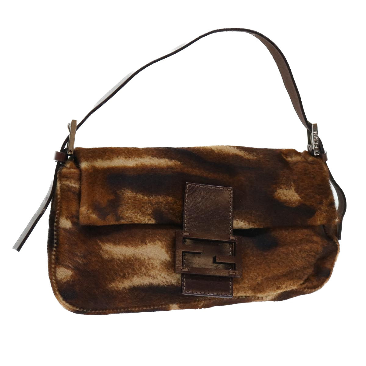 Luxury FendiMamma Baguette Shoulder Bag Harako leather Brownam4876