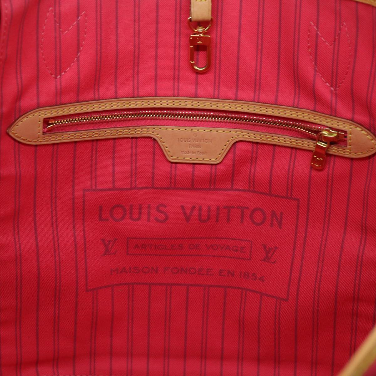 LOUIS VUITTON Monogram V line Neverfull MM Tote Bag Pink M41602 LV am4905