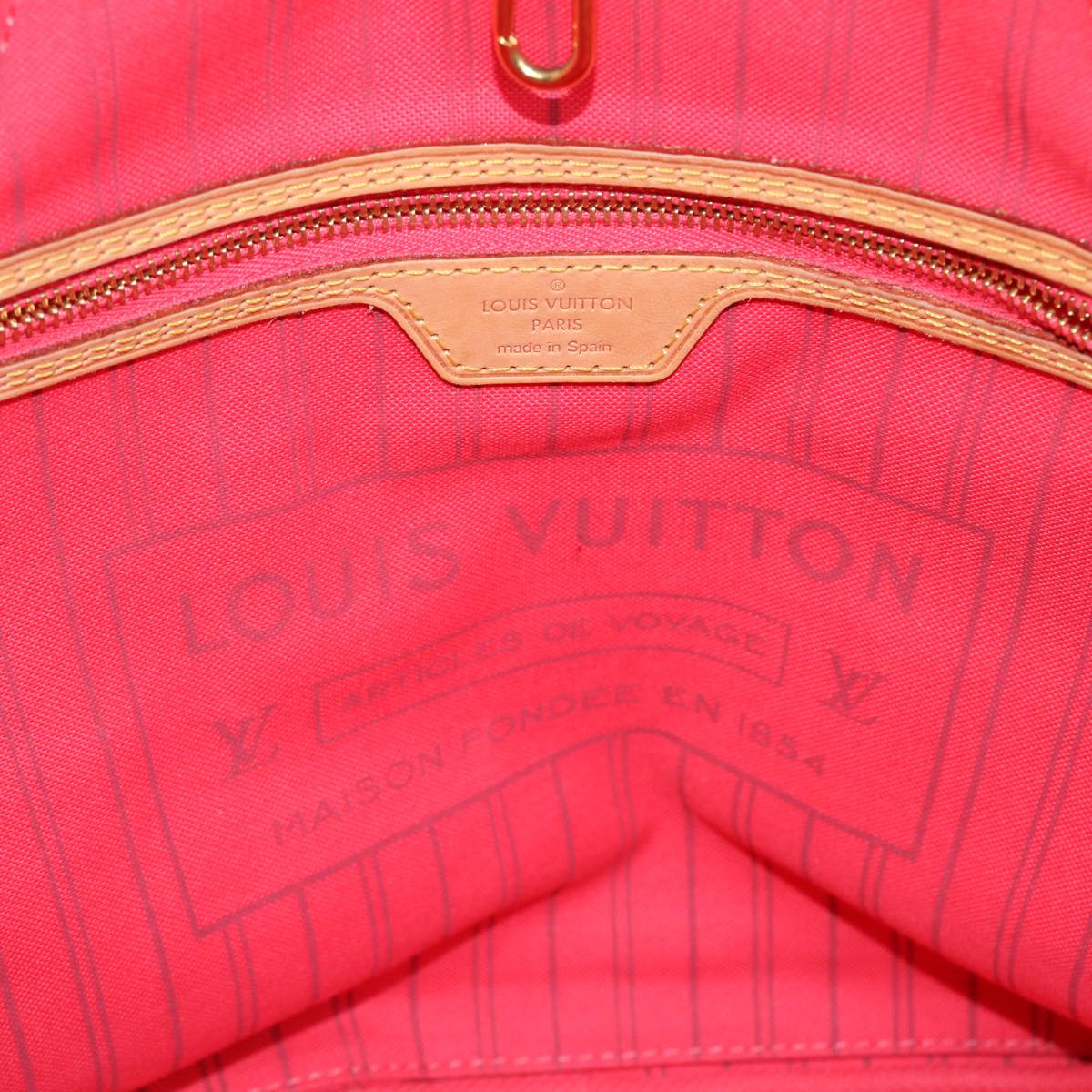 LOUIS VUITTON Monogram V line Neverfull MM Tote Bag Pink M41602 LV am4905