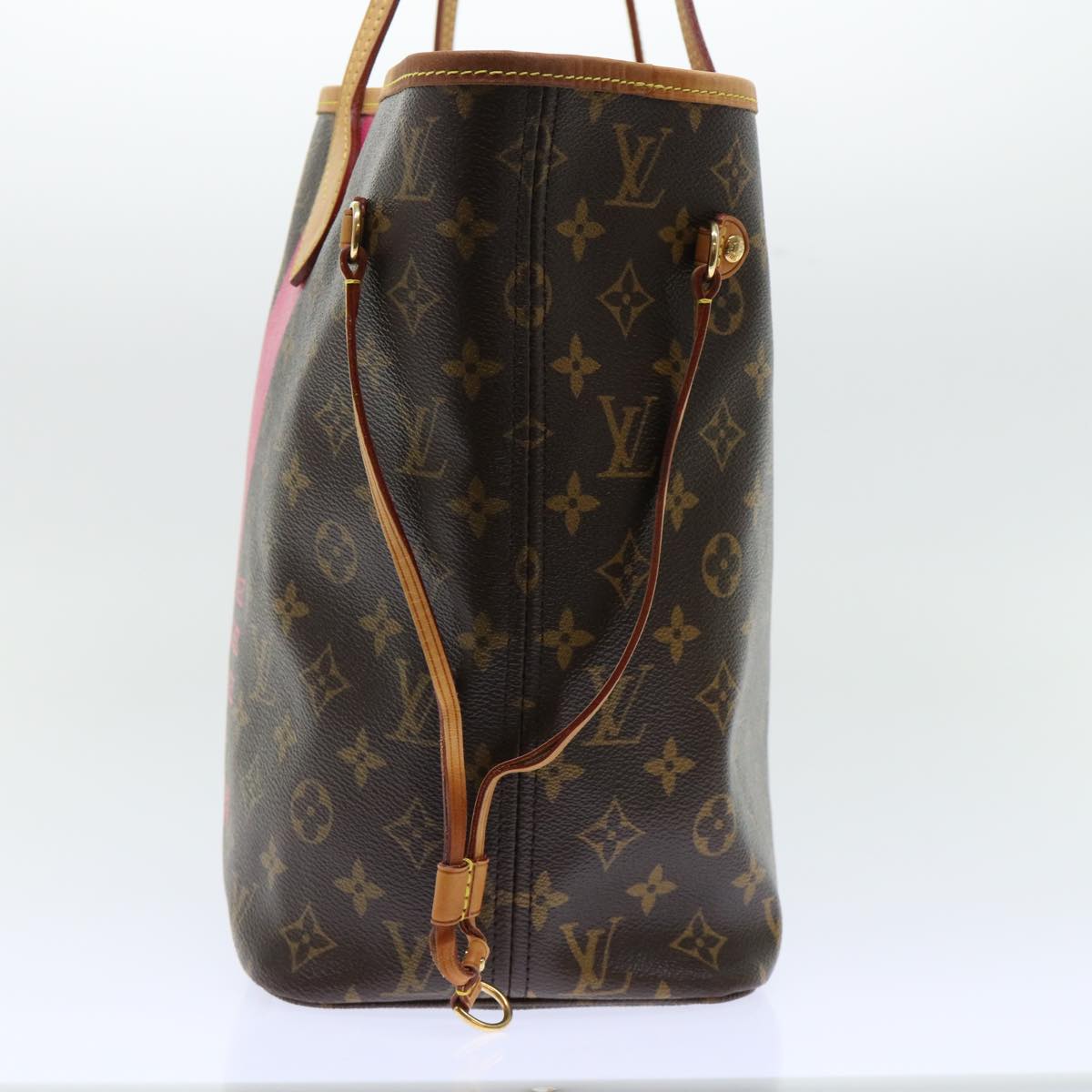 LOUIS VUITTON Monogram V line Neverfull MM Tote Bag Pink M41602 LV am4905