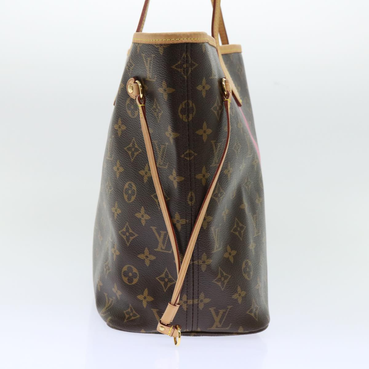 LOUIS VUITTON Monogram V line Neverfull MM Tote Bag Pink M41602 LV am4905