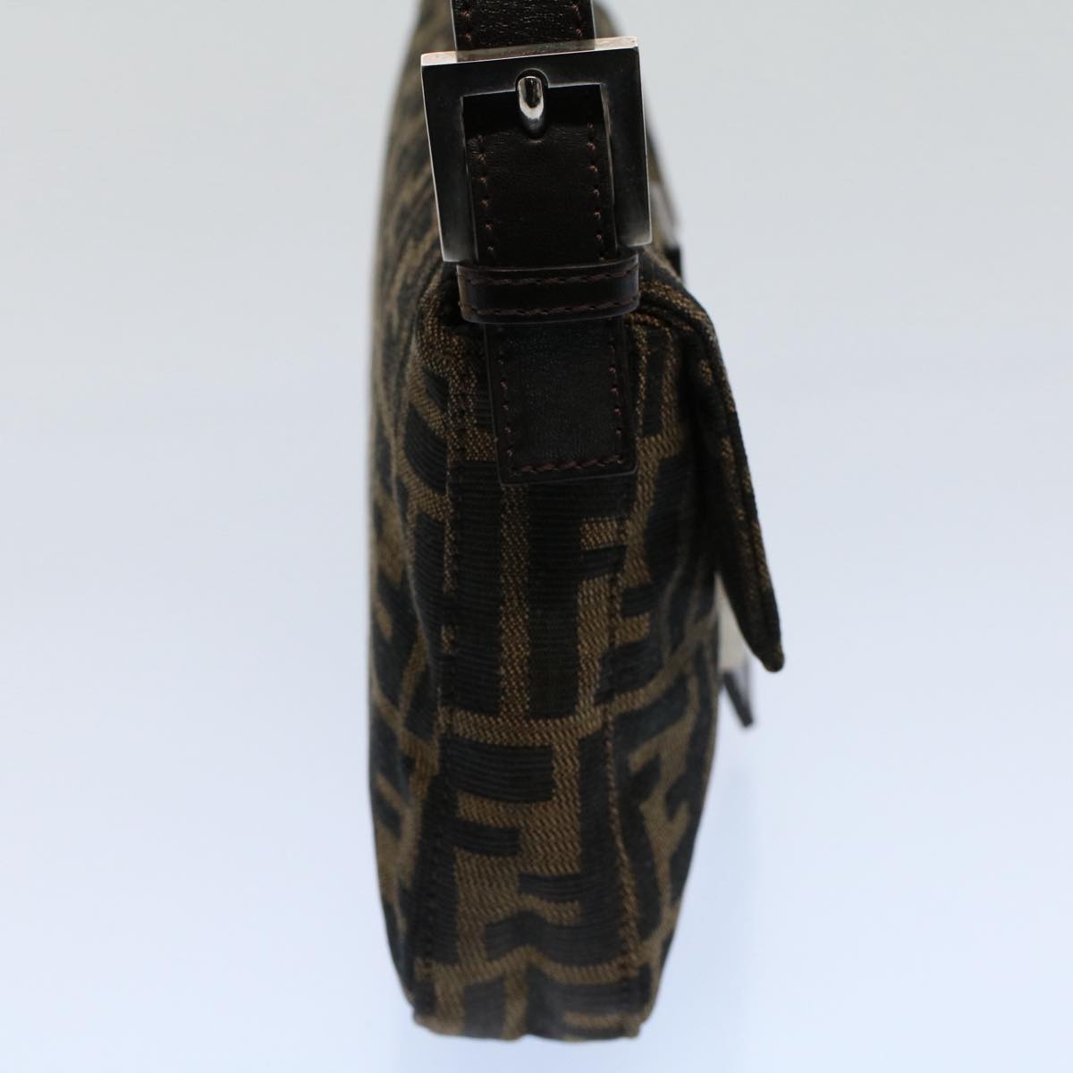 Luxury FendiZucca Canvas Mamma Baguette Shoulder Bag Black Brownam5065