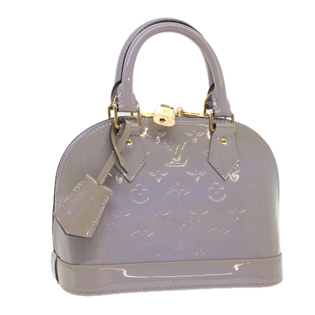 LOUIS VUITTON Monogram Vernis Alma BB Bag 2way Purple Lila M90103 LV am5080