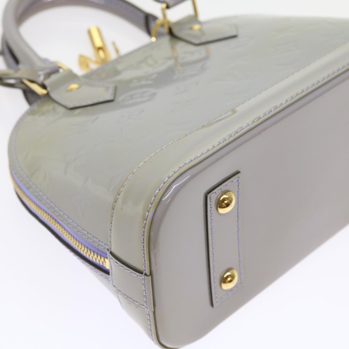 LOUIS VUITTON Monogram Vernis Alma BB Bag 2way Purple Lila M90103 LV am5080