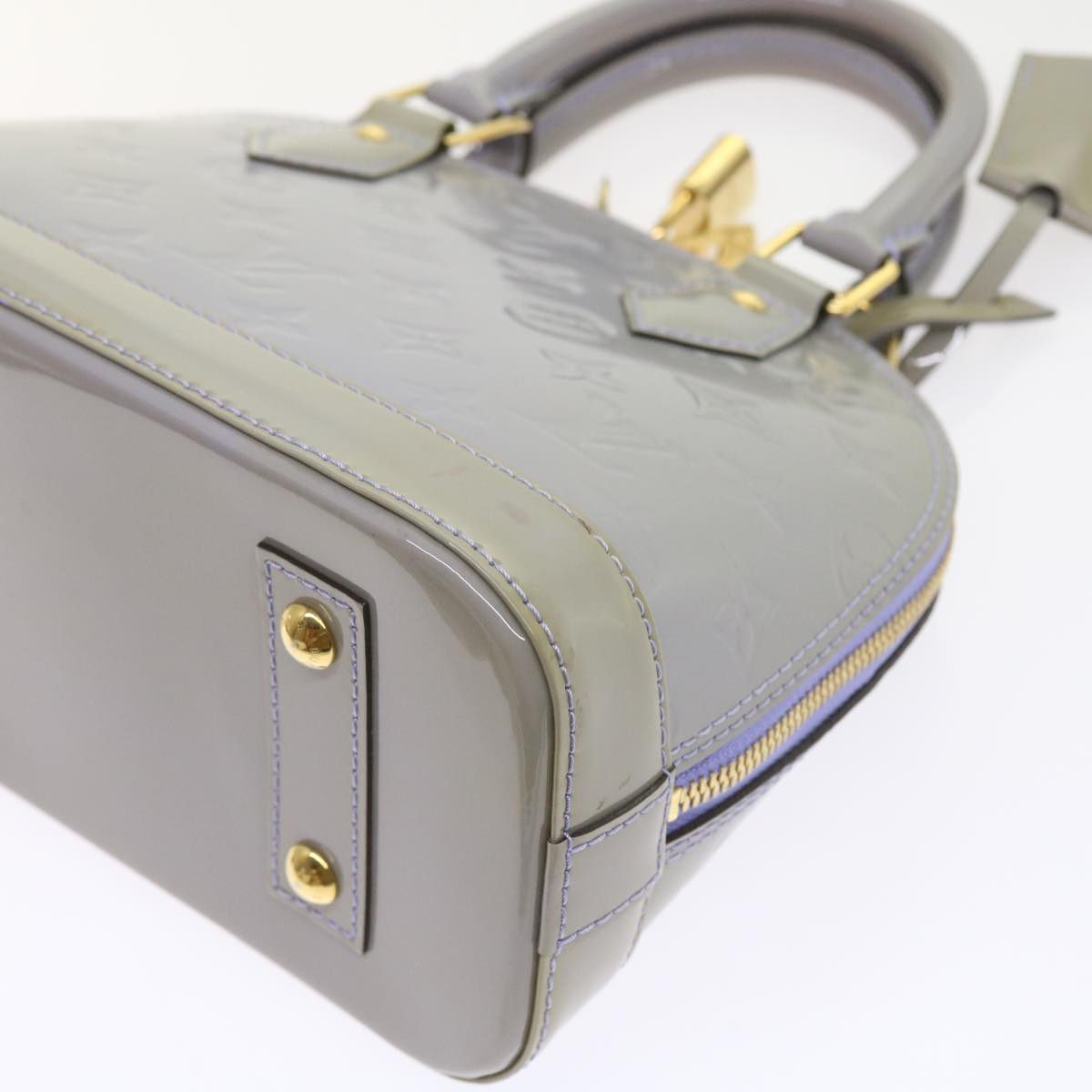 LOUIS VUITTON Monogram Vernis Alma BB Bag 2way Purple Lila M90103 LV am5080