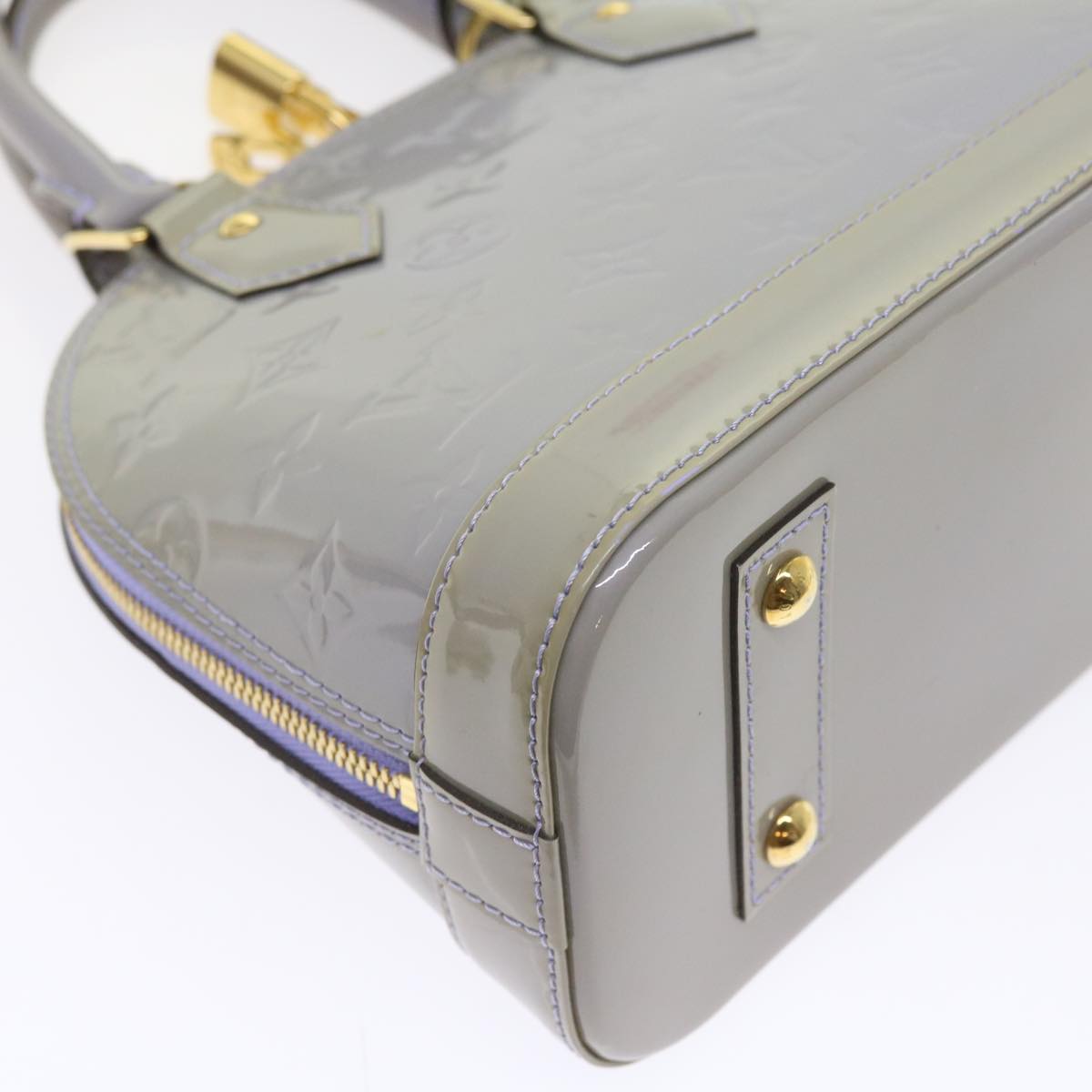 LOUIS VUITTON Monogram Vernis Alma BB Bag 2way Purple Lila M90103 LV am5080