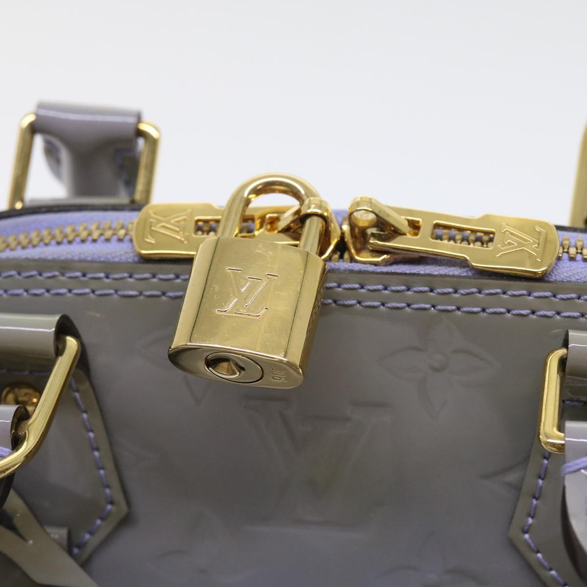 LOUIS VUITTON Monogram Vernis Alma BB Bag 2way Purple Lila M90103 LV am5080