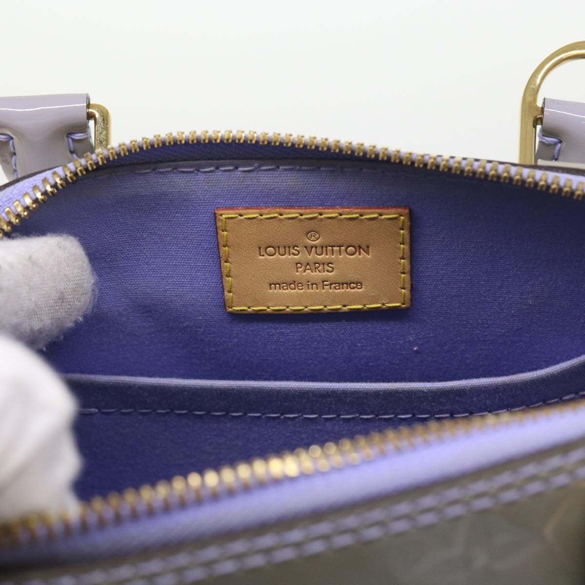 LOUIS VUITTON Monogram Vernis Alma BB Bag 2way Purple Lila M90103 LV am5080