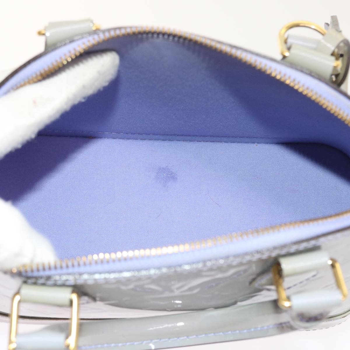 LOUIS VUITTON Monogram Vernis Alma BB Bag 2way Purple Lila M90103 LV am5080