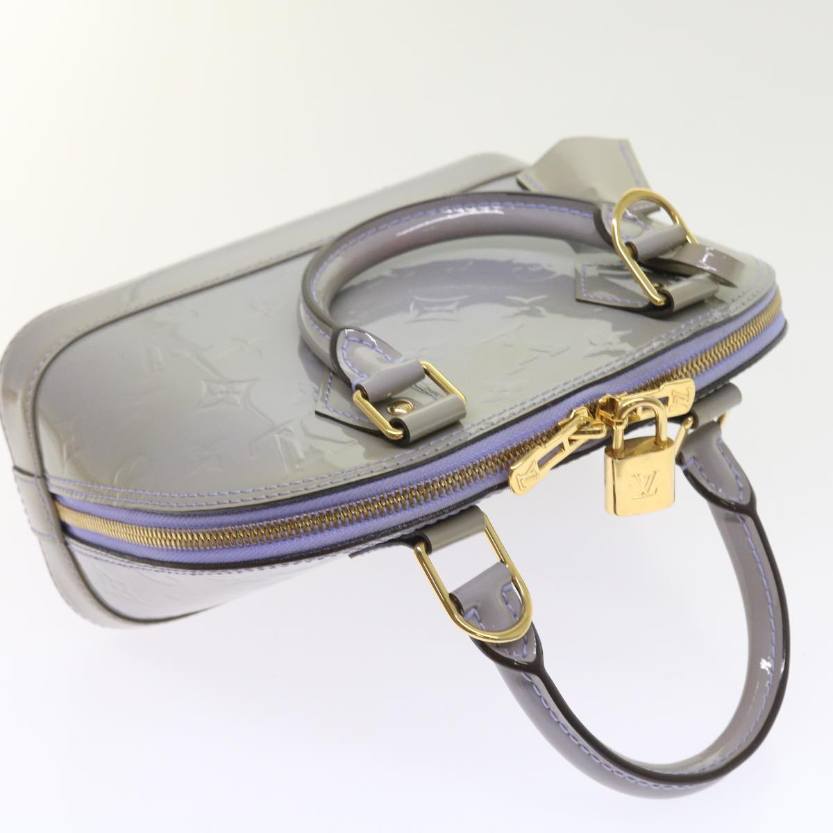 LOUIS VUITTON Monogram Vernis Alma BB Bag 2way Purple Lila M90103 LV am5080