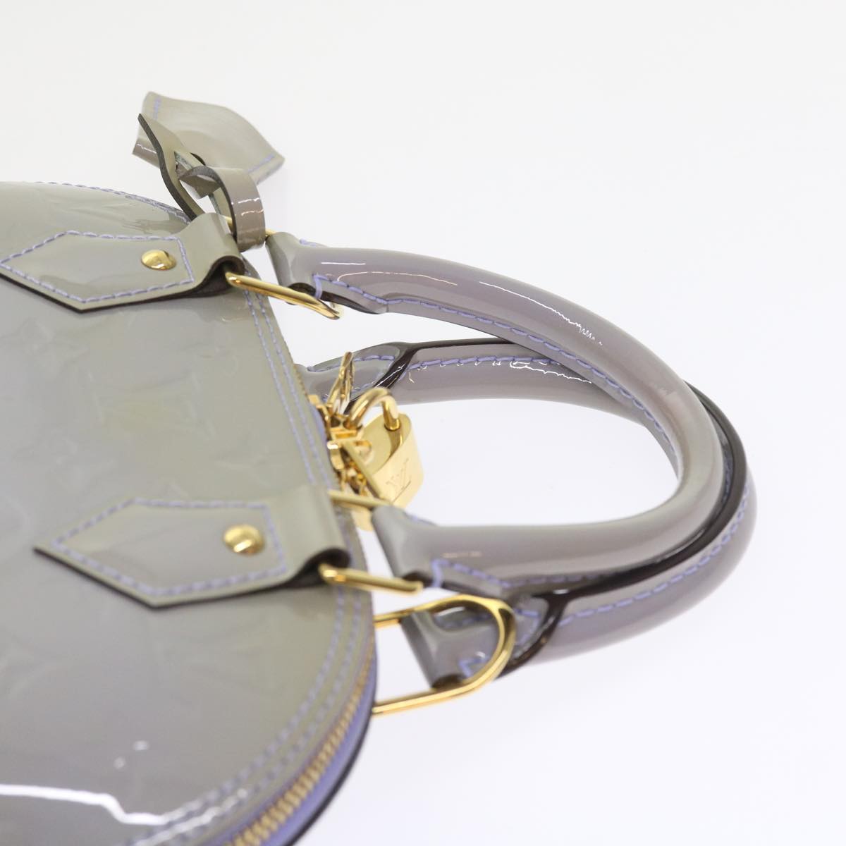 LOUIS VUITTON Monogram Vernis Alma BB Bag 2way Purple Lila M90103 LV am5080