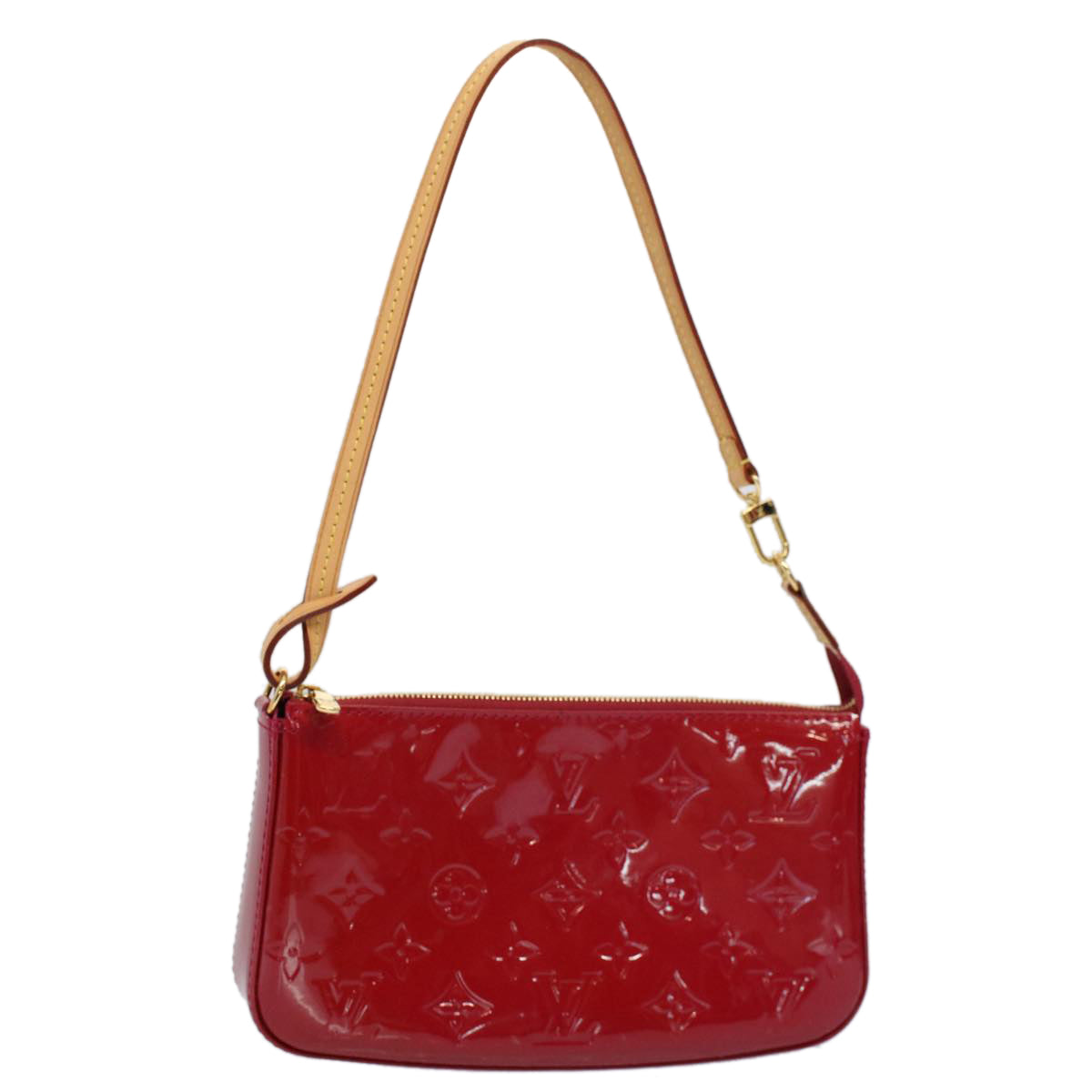 LOUIS VUITTON Monogram Vernis Pochette Accessoires Pouch Red M91577 am5106