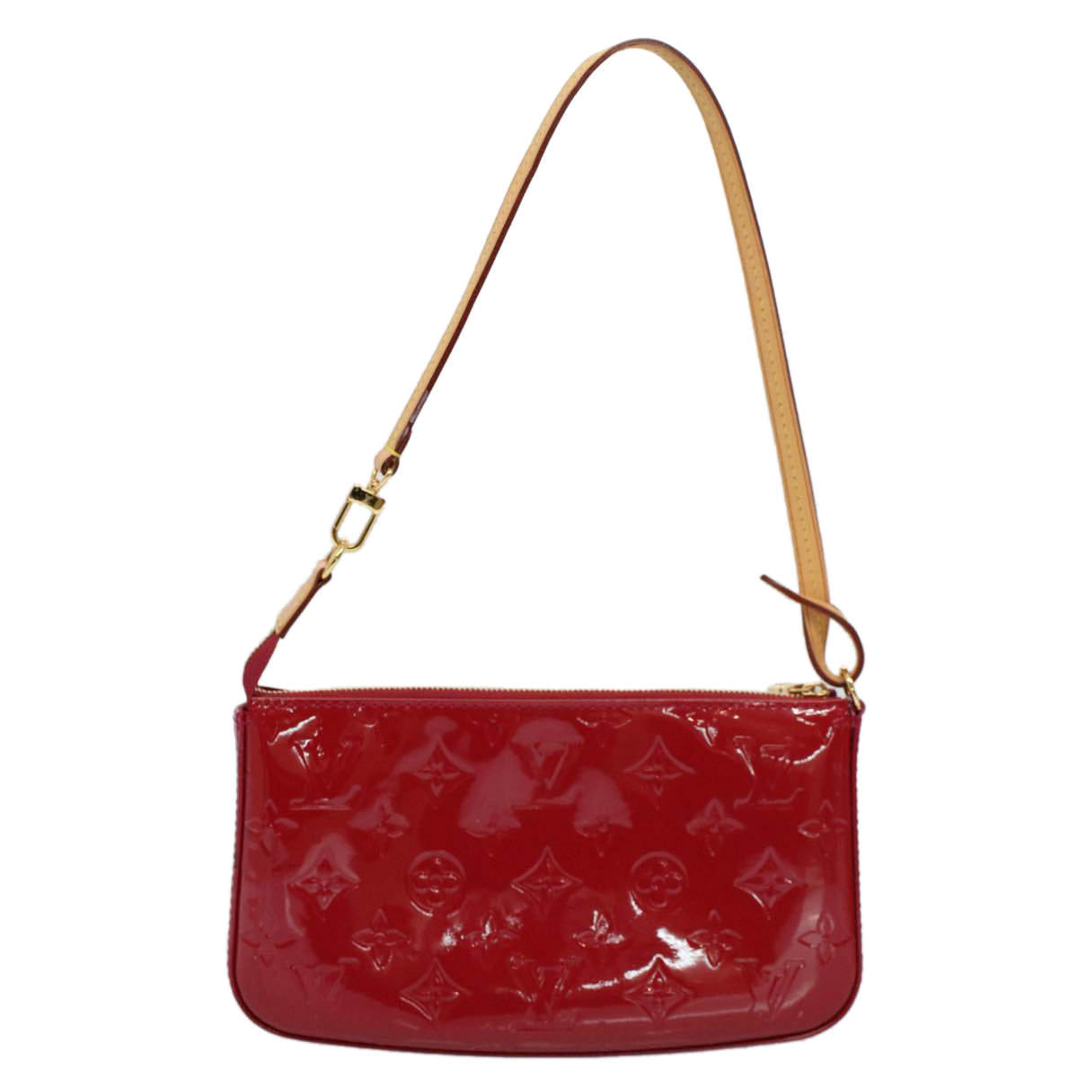 LOUIS VUITTON Monogram Vernis Pochette Accessoires Pouch Red M91577 am5106