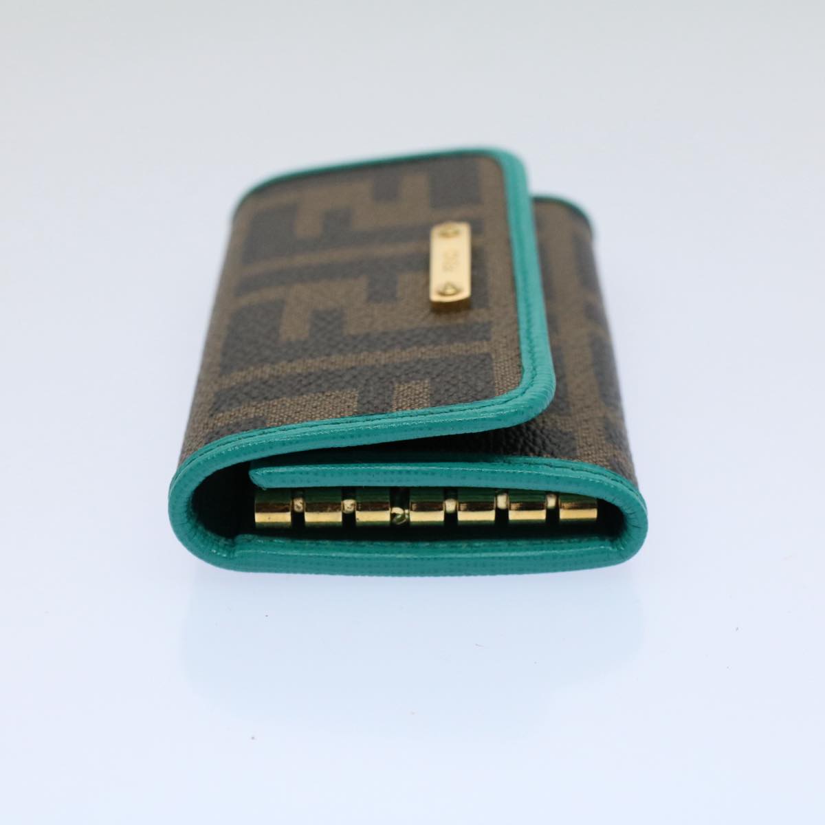 Luxury FendiZucca Canvas Key Case Black Brownam5112