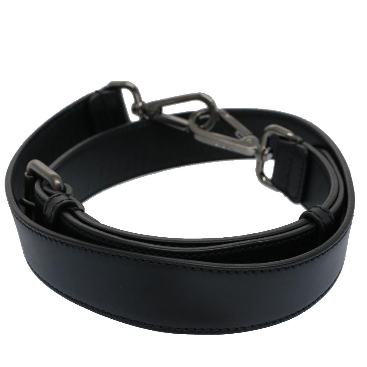 Luxury FendiAdjustable Shoulder Strap Leather 33.9""-40.9"" Blackam5224