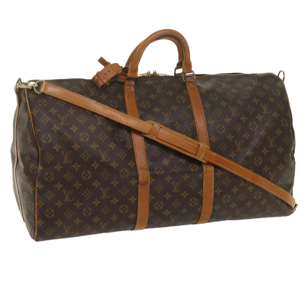 LOUIS VUITTON Monogram Keepall Bandouliere 60 Boston Bag M41412 LV am5255