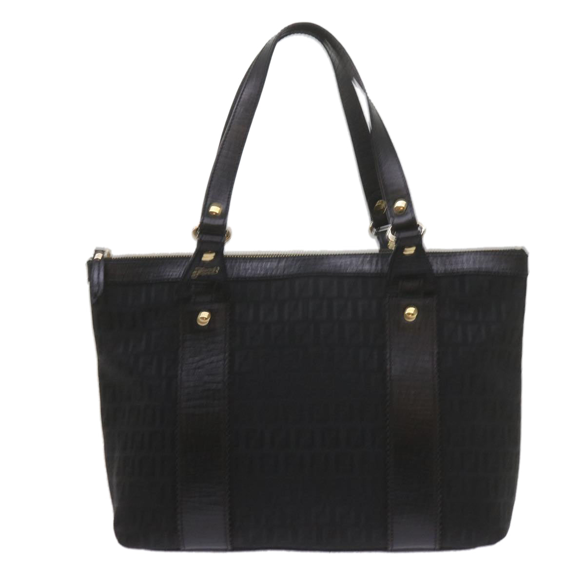 Luxury FendiZucchino Canvas Tote Bag Blackam5285