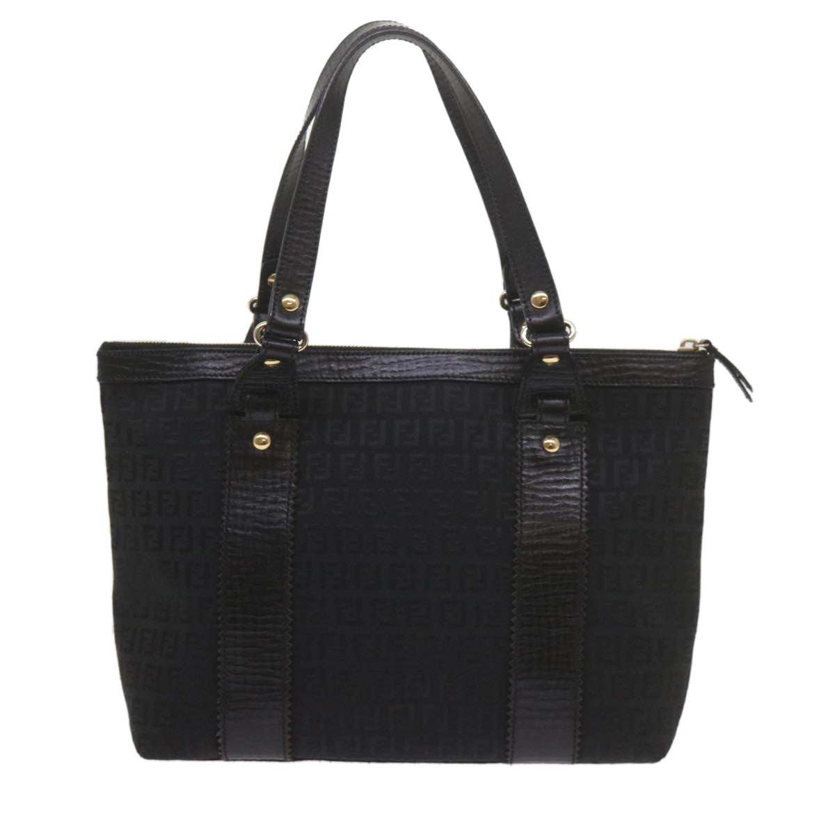 Luxury FendiZucchino Canvas Tote Bag Blackam5285