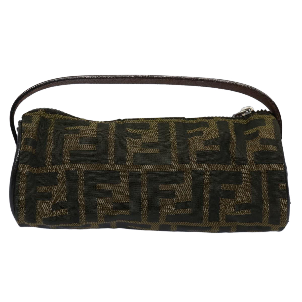 Luxury FendiZucca Canvas Hand Bag Black Brown 2257 26553 009am5322