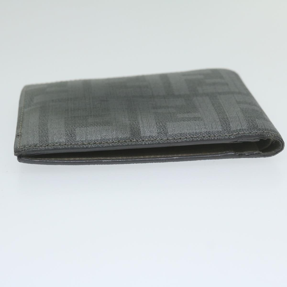 Luxury FendiZucca Canvas Wallet Grayam5394