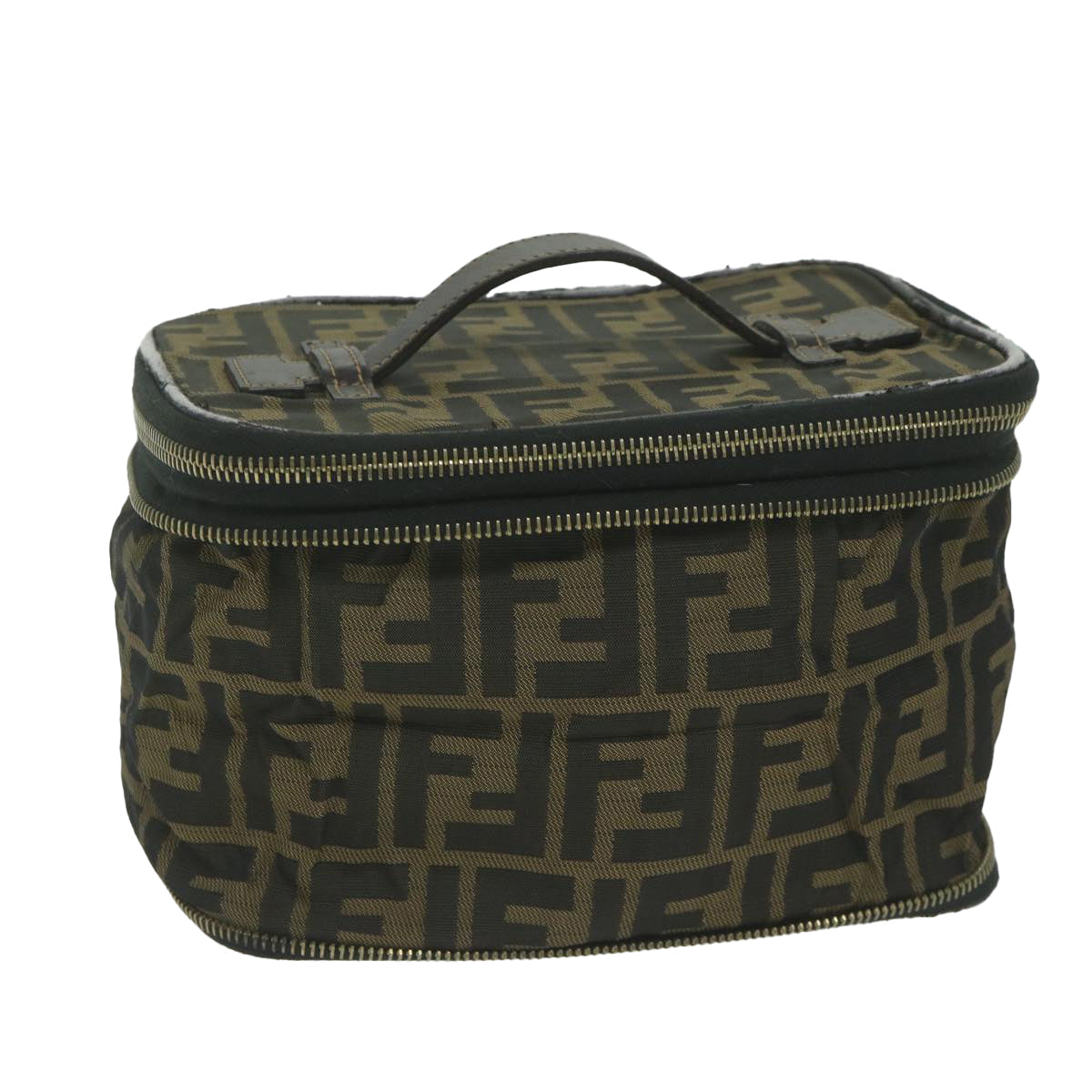 Luxury FendiZucca Canvas Vanity Cosmetic Pouch Brownam5439