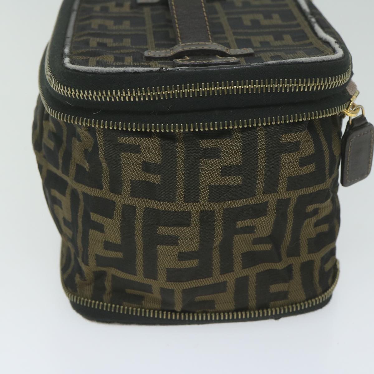 Luxury FendiZucca Canvas Vanity Cosmetic Pouch Brownam5439