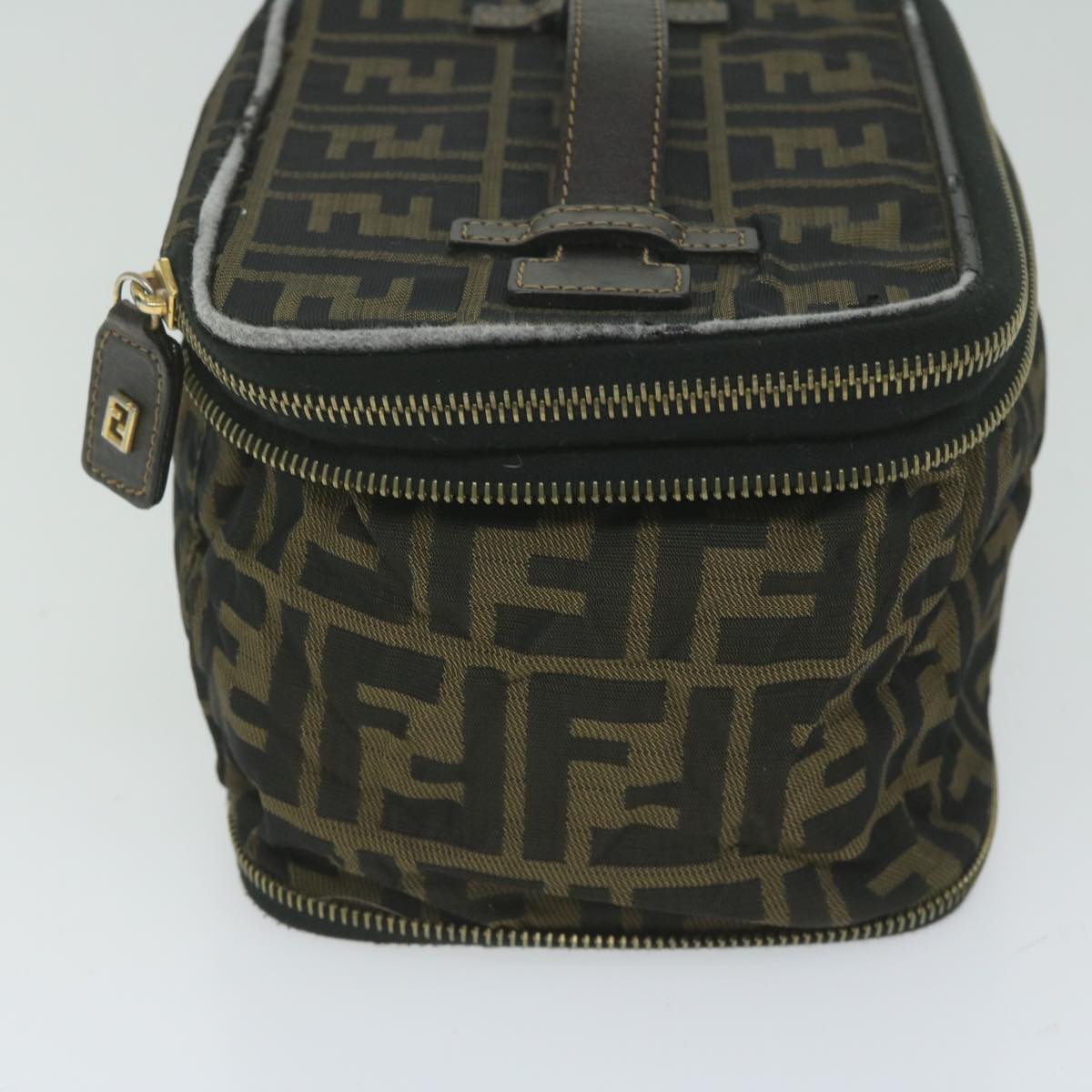 Luxury FendiZucca Canvas Vanity Cosmetic Pouch Brownam5439